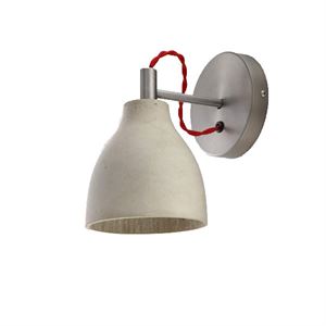decode Heavy Wall Light Wandleuchte Grau Beton mit Weißer Gewebeleitung