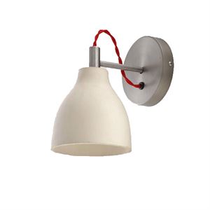 decode Heavy Wall Light Wandleuchte Weiß Beton mit Weißer Gewebeleitung