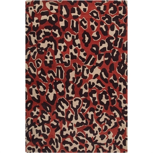 Decotique Leoparden-Teppich 180x270 cm Rot