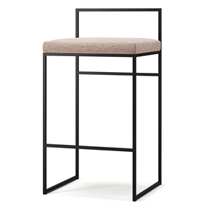 Department Barhocker mit Rückenlehne 80 cm Schwarz/Blassrosa
