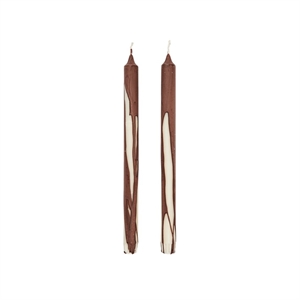 Ferm Living Drip Candle Set mit 2 Kerzen, Dunkle Schokolade