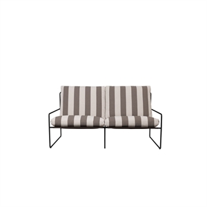 Ferm Living Desert 2-Sitzer-Sofa Stripe Black/Chocolate