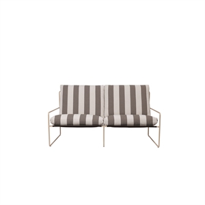 Ferm Living Desert 2-Sitzer Sofa Streifen Kaschmir/Schokolade