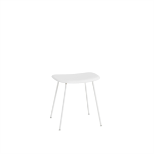 Muuto Fiber Hocker mit Rohrgestell Weiß