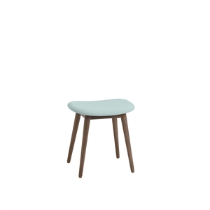 Muuto Fiber Hocker mit Holzgestell Gepolstert Forest Nap 912/Dunkelbraun
