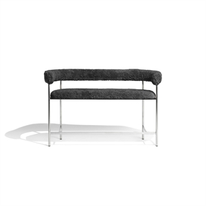 Møbel Copenhagen Font Bar Sofa 75 cm Schaffell Grau/ Gestell Aus Poliertem Stahl