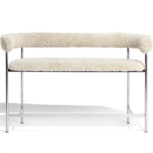 Møbel Copenhagen Font Bar Sofa 75 cm Schaffell Oyster/Polierter Stahlrahmen