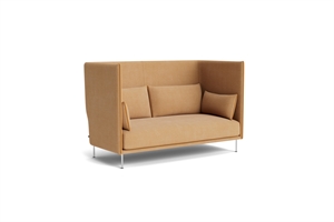 HAY Silhoutte 2-Sitzer-Sofa Linara 142 Cognac/ Chrom Linara 142 Cognac