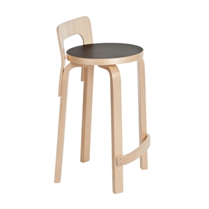 artek K65 Barhocker Schwarz/ Birke