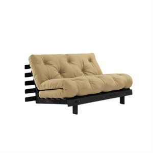 Karup Roots Schlafsofa mit Roots Matratze 140x200 Beige/ Schwarz Lackiert