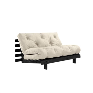 Karup Roots Schlafsofa mit Roots Matratze 140x200 Leinen/Schwarz Lackiert