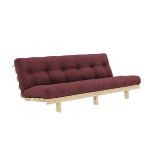 Karup Lean Schlafsofa mit Alpha Matratze 130x200 Bordeaux/Roh