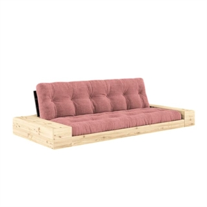 Karup Base Schlafsofa mit Seitenkasten und 5-lagiger Matratze Schwarz Nacht/Sorbet Rosa