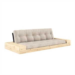 Karup Base Schlafsofa mit Seitenkasten und 5-lagiger Matratze Schwarz/Beige