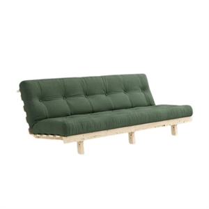 Karup Lean Schlafsofa mit Alpha Matratze 130x200 Olivgrün/Roh