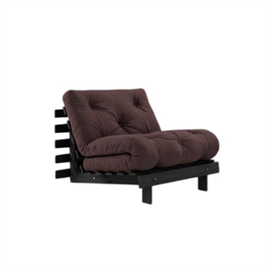 Karup Roots Schlafsofa mit Matratze 90x200 Schwarz Nacht/ Braun