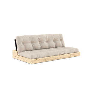 Karup Design Lampensockel Schlafsofa mit 5-lagiger Matratze, Nachtschwarz/ Beige