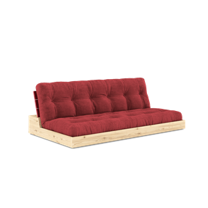 Karup Design Lampensockel Schlafsofa mit 5-lagiger Matratze, Mohnrot/Rubinrot