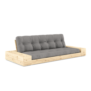 Karup Design Lampensockel Schlafsofa mit Seitenkasten und 5-Lagen-Matratze, Klar/ Grau