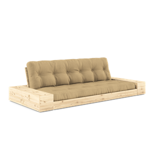 Karup Design Lampensockel Schlafsofa mit Seitenkasten und 5-lagiger Matratze, Klar/ Beige