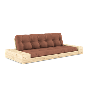 Karup Design Lampensockel Schlafsofa mit Seitenkasten und 5-lagiger Matratze, Klar/lehmbraun