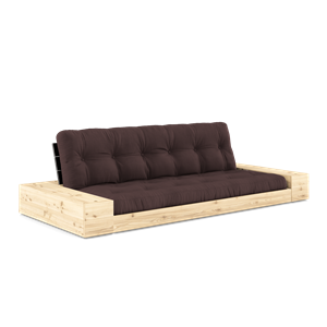 Karup Design Lampensockel Schlafsofa mit Seitenkasten und 5-Lagen-Matratze Nachtschwarz/ Braun