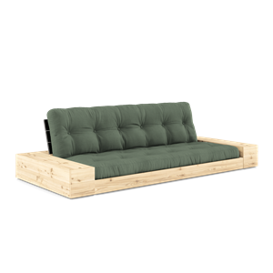 Karup Design Lampensockel Schlafsofa mit Seitenkasten und 5-Lagen-Matratze Nachtschwarz/ Olivgrün