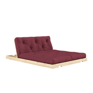 Karup Klapp-Schlafsofa mit Matratze 140x200 Bordeaux/Roh