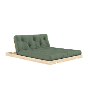 Karup Klapp-Schlafsofa mit Matratze 140x200 Olivgrün/Roh