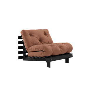 Karup Design Roots Schlafsofa mit Matratze 90x200 Nachtschwarz/Tonbraun