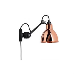 Lampe Gras N304 Væglampe Mat Sort & Kobber Med ledning