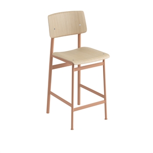 Muuto Loft Barhocker Eiche/Staubiges Rosa H98.5