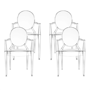 Kartell Louis Ghost Esszimmerstuhl 4er-Set Kristall