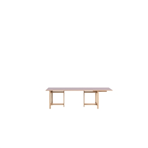MOEBE Rechteckiger Esstisch 220x90 mit 1 Verlängerung, Soft Lilac