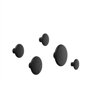 Muuto Dots Kleiderbügel Holz Schwarz 5 Stk.