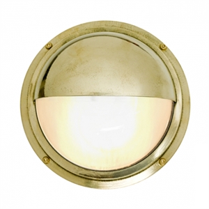 Original BTC Bulkhead Wandleuchte Messing mit Schild