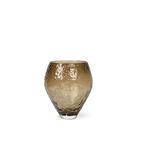 Ro Collection Vase aus zerbrochenem Glas, mittelgroß, Sepiabraun