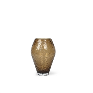 Ro Collection Vase aus zerbrochenem Glas, Klein, Sepiabraun