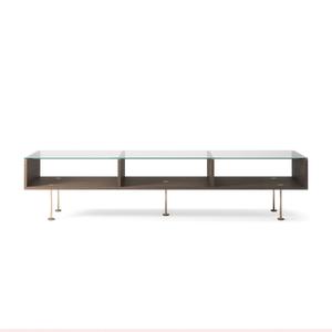 Decotique Vogue Couchtisch 45x165 Dunkle Eiche/ Messing