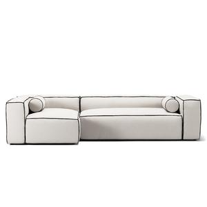 Decotique Grand Hue 4-Sitzer Sofa Divan Links Steam/ Weiß/Graphitgrau