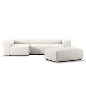 Decotique Grand 4-Sitzer Sofa Divan Open End mit Fußhocker Links Steam/ Weiß