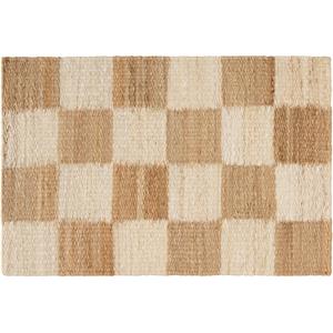 Decotique Schach-Fußmatte 60x90 Cremeweiß/Natur Jute