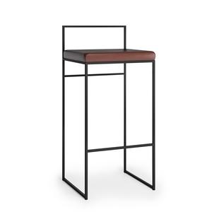 Department Barhocker mit Rückenlehne 90 cm Schwarz/Rost Bouclé
