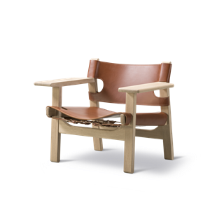 Fredericia Furniture The Spanish Chair Eiche geseift/Sattelleder Cognac
