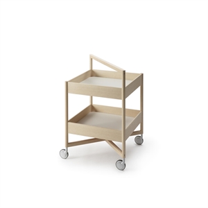 Nikari Taso Tablett Hoch mit Rädern Esche/Pilz