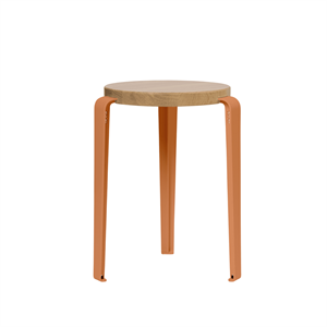 TipToe LOU Hocker Eiche/Mandarinenrot