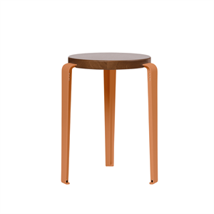 TipToe LOU Hocker Eiche gebeizt/Mandarinenrot