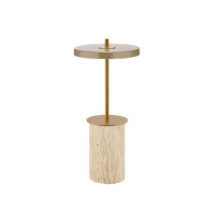 Umage Asteria Move Tragbare Lampe Mini Clay Travertin/ Messing