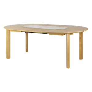 Umage Comfort Circle Ripples Esstisch mit Verlängerung Eiche/ Weiß/Stahl