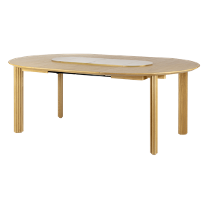 Umage Comfort Circle Ripples Esstisch mit Verlängerung Eiche/ Weiß/ Messing